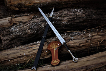 King Aragorn Sword - Anduril Sword With Free Scabbard and Wall Mount