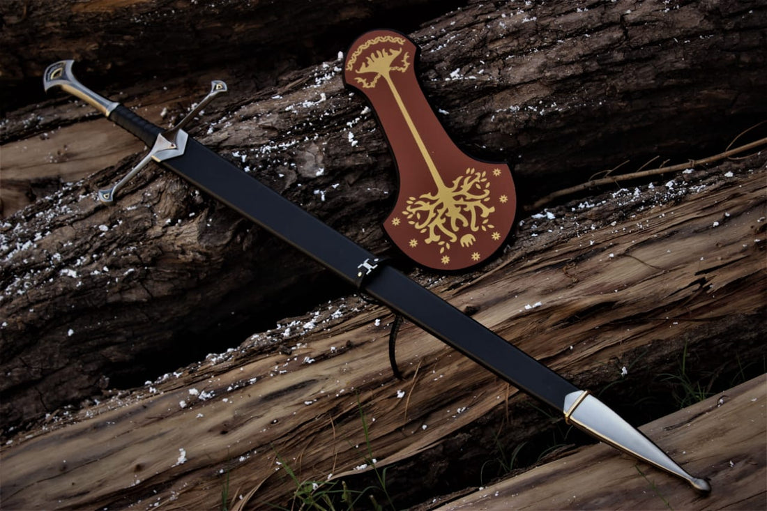 King Aragorn Sword - Anduril Sword With Free Scabbard and Wall Mount